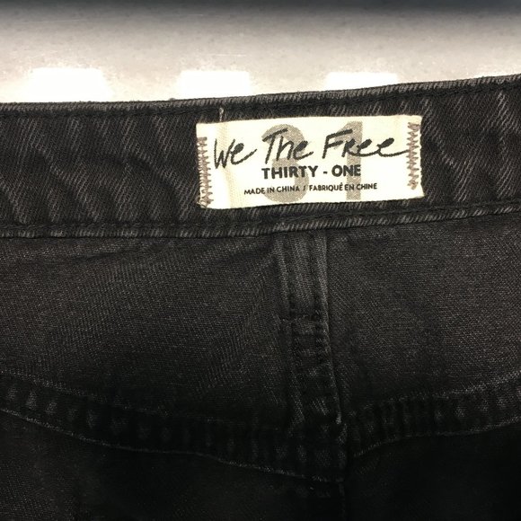 We the Free by Free People (31) Black Distress Denim Mini Skirt - Picture 3 of 9